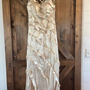 Luxurious Satin Dress in Cream